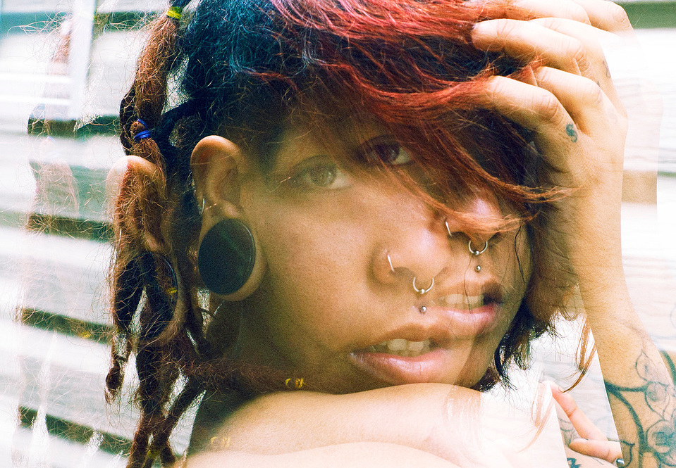 self portrait of tattooed curvy female Latina photographer by photographer MFFPHOTOGRAPHY based in New York.