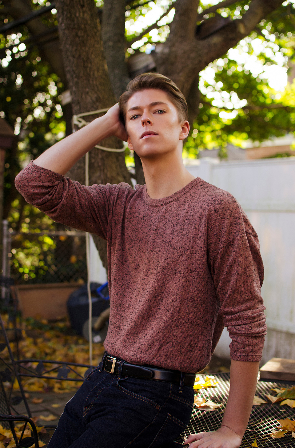 Male agency represented model captured on location outdoors by NYC-based creative photographer MFFPHOTOGRAPHY. 