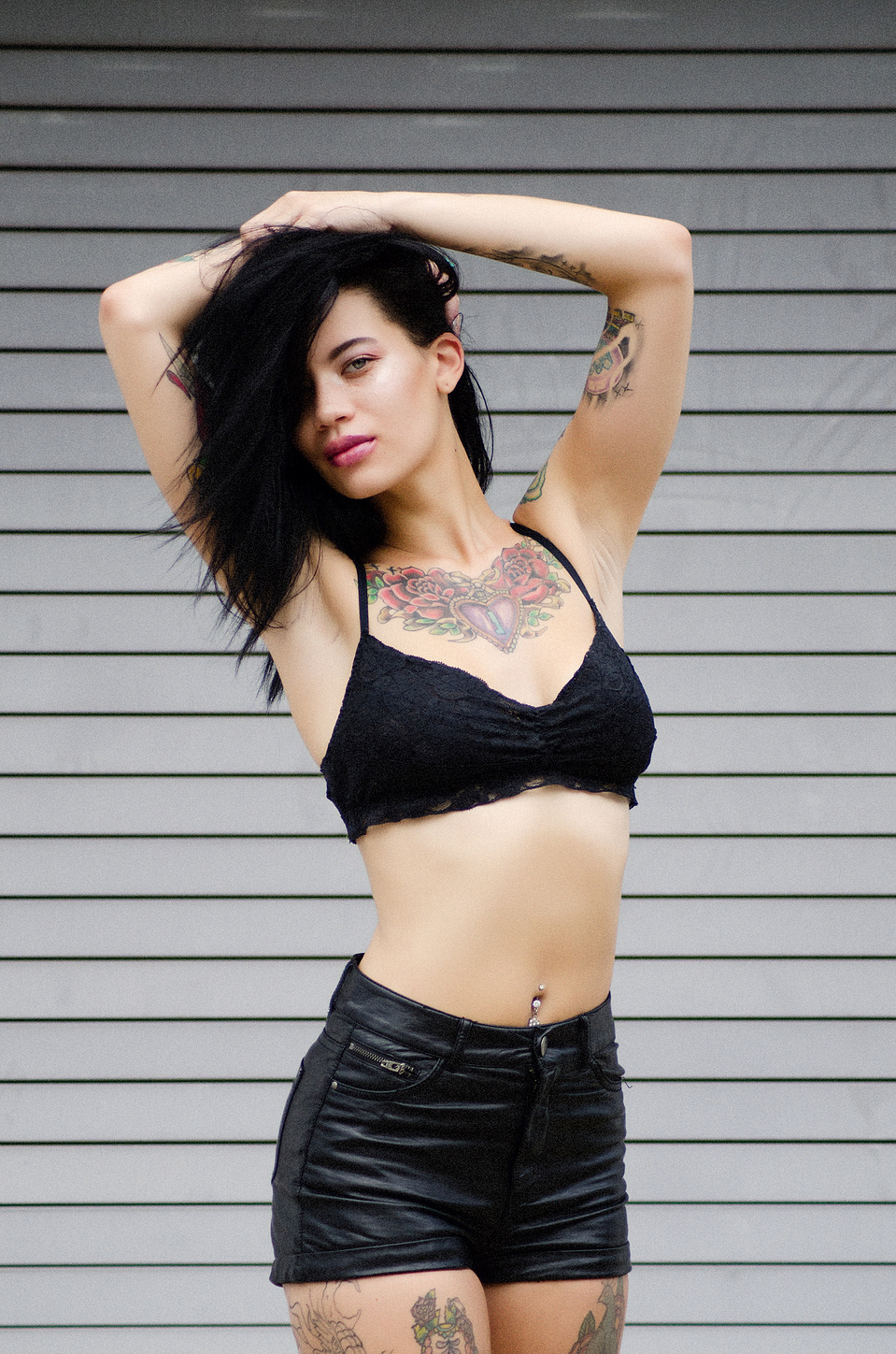 Female alternative model captured outdoors by NYC-based creative photographer MFFPHOTOGRAPHY.