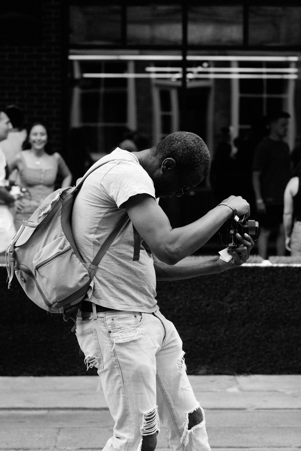 Black and white behind-the-scenes shots by NYC-based female photographer MFFPHOTOGRAPHY at the Portrait Blake networking event in Seaport, NY.