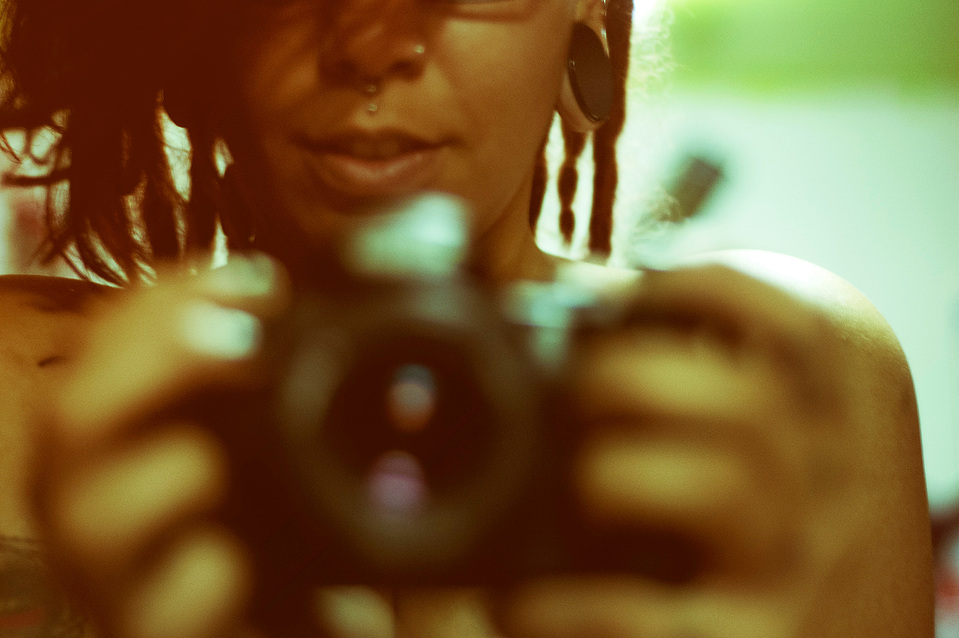 self portrait of tattooed curvy female Latina photographer by photographer MFFPHOTOGRAPHY based in New York.