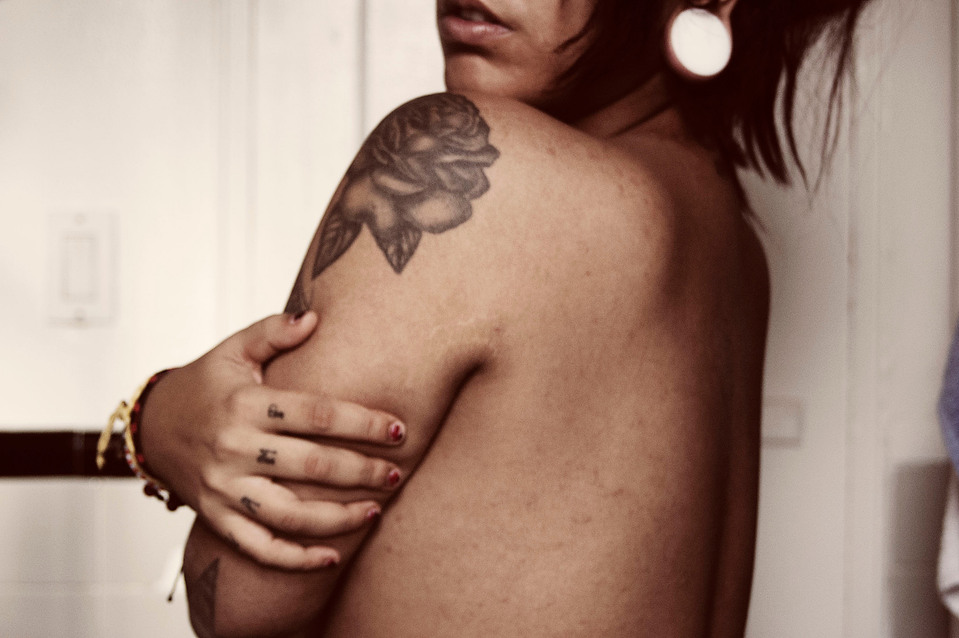 self portrait of tattooed curvy female Latina photographer by photographer MFFPHOTOGRAPHY based in New York.