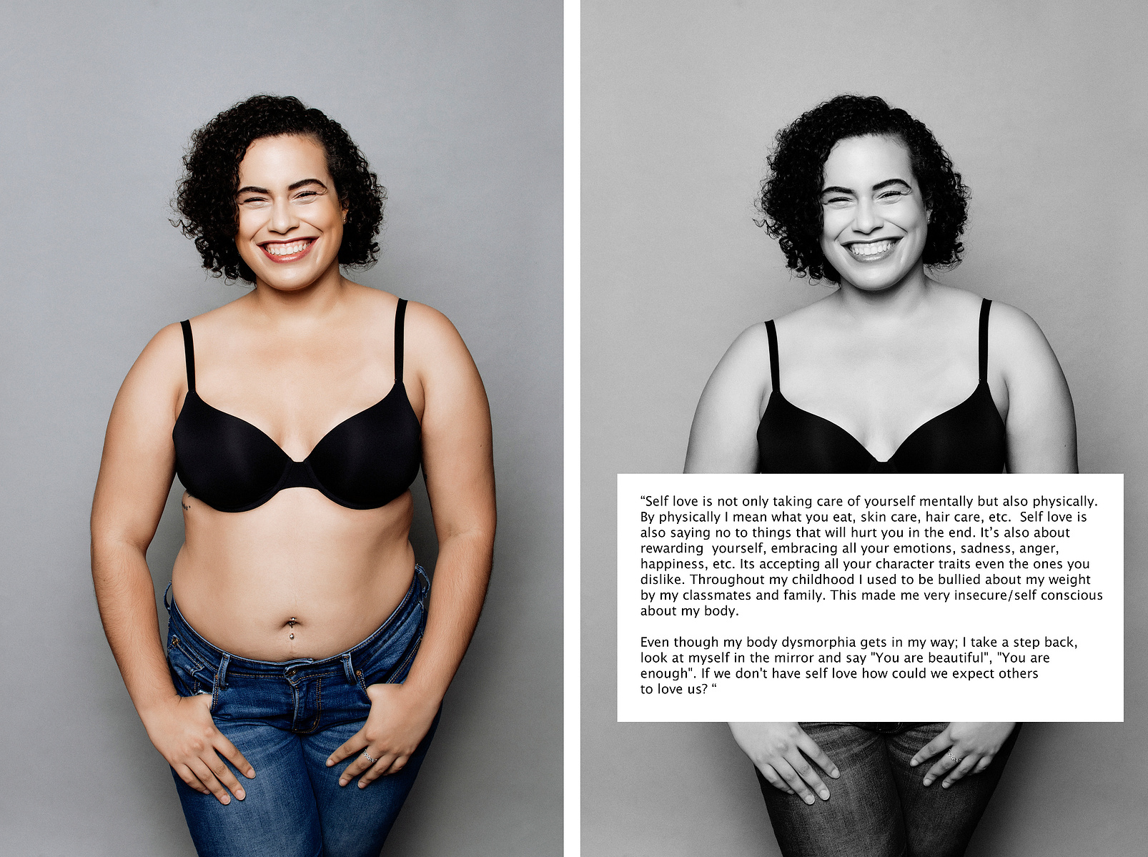 Portrait of a woman captured in a studio by NYC-based photographer MFFPHOTOGRAPHY for the Self Love Photo Session Project. Each image reflects a unique expression of what self-love means to the individual.