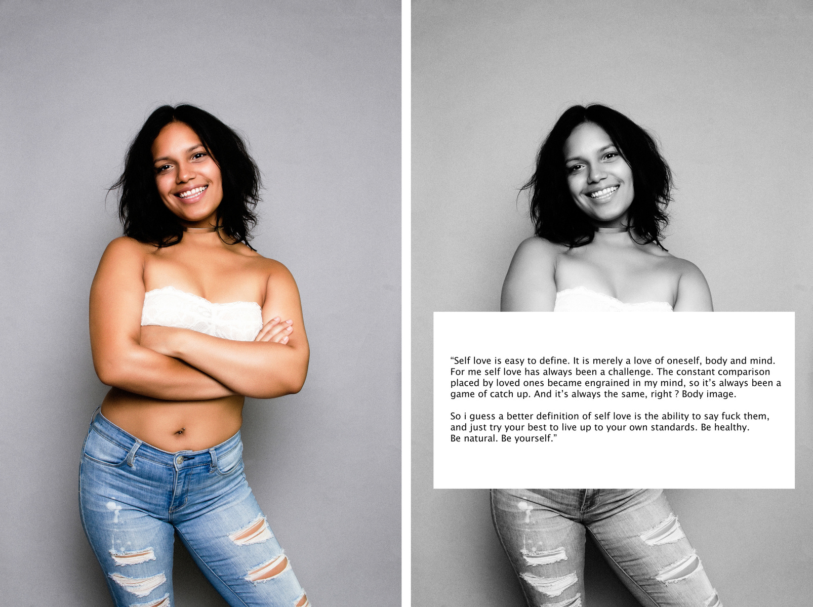 Portrait of a woman captured in a studio by NYC-based photographer MFFPHOTOGRAPHY for the Self Love Photo Session Project. Each image reflects a unique expression of what self-love means to the individual.