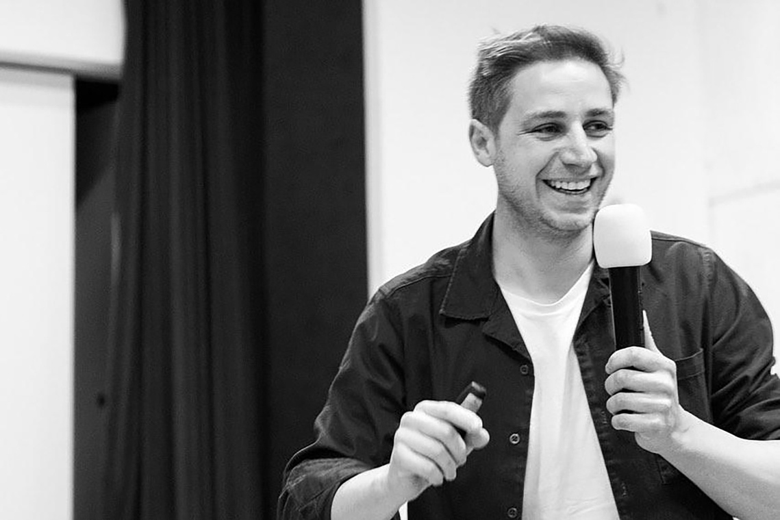 Nick speaking at an Earth Day event in 2023. Photograph by Birgit Tabbarah Photography
