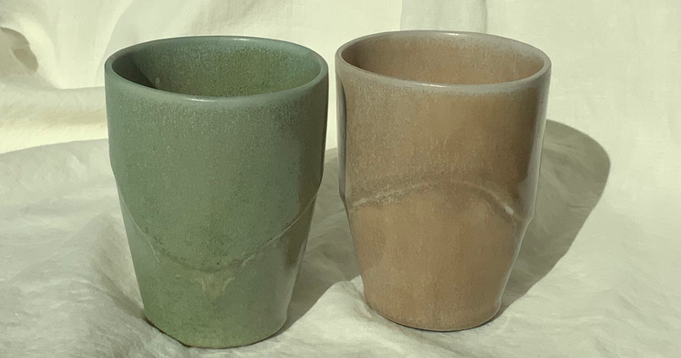 Tumblers
Mold-making technique

Stoneware, Reduction fired