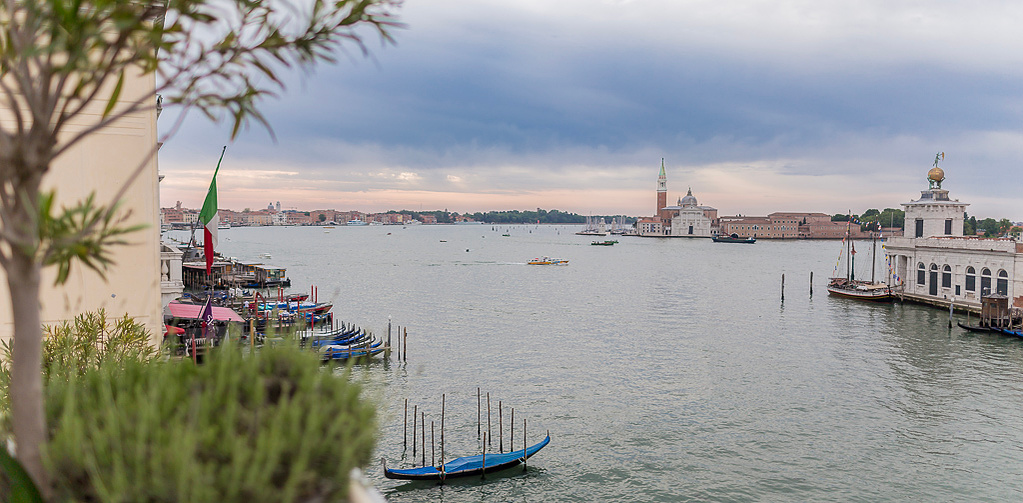 Sunrise view from the terrace of a room in hotel St.Regis in Venice