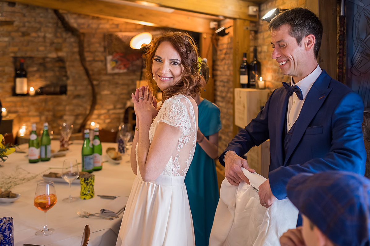 newly wed finally at the restaurant