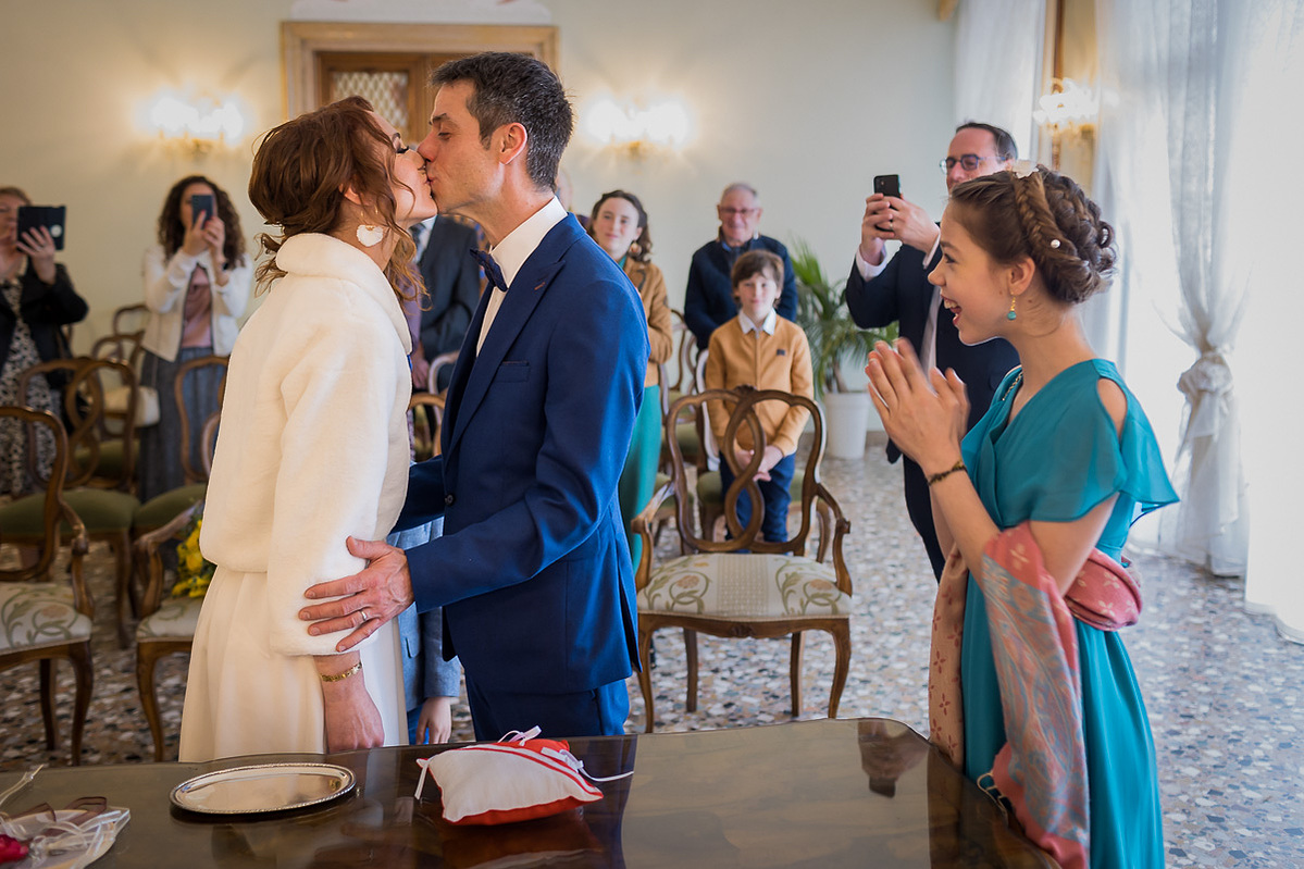 kiss after being declared husband and wife