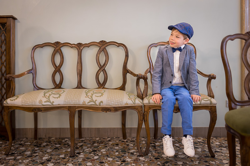 son waiting for bride and groom