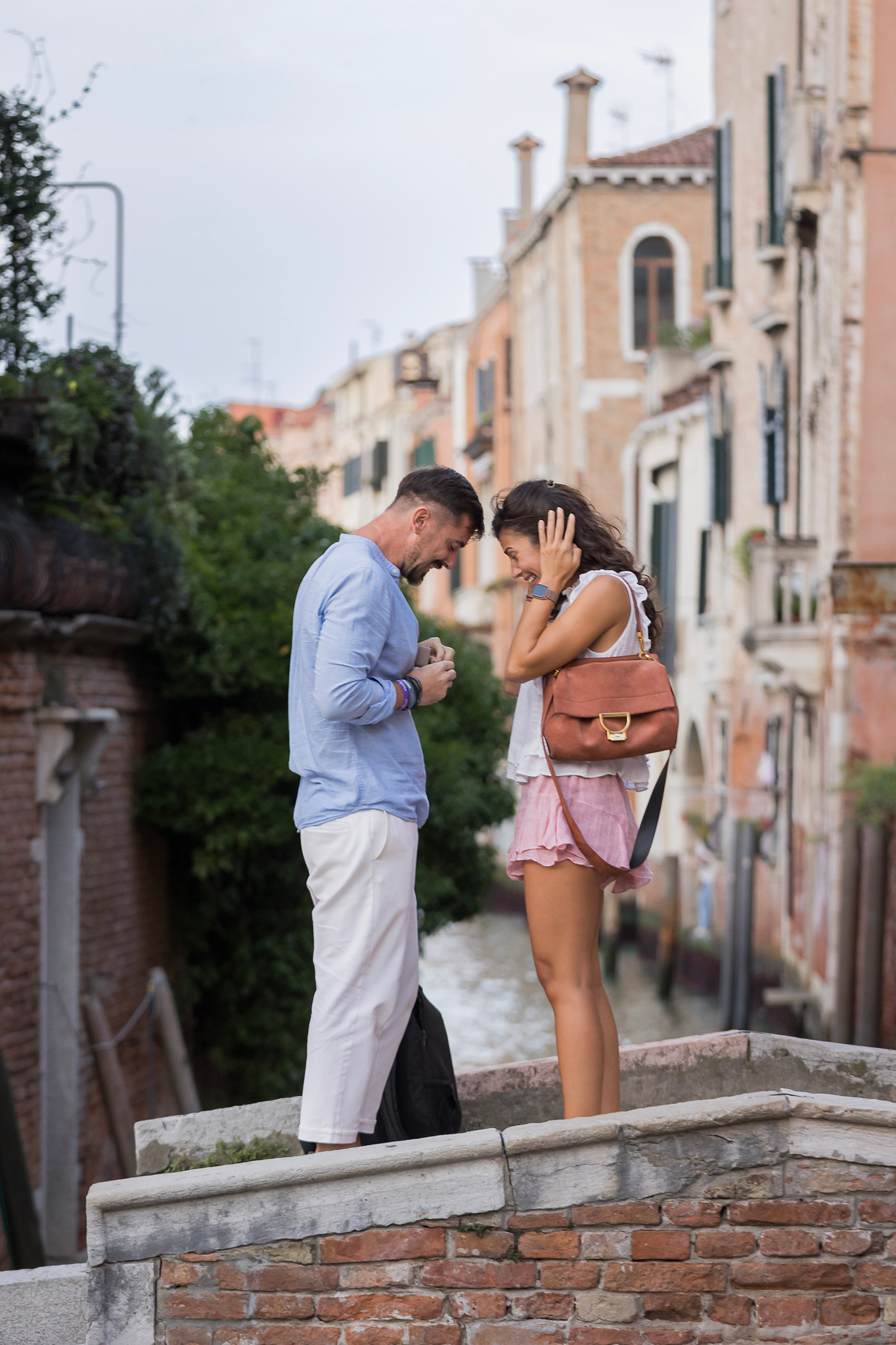 happy reaction to a surprise proposal
