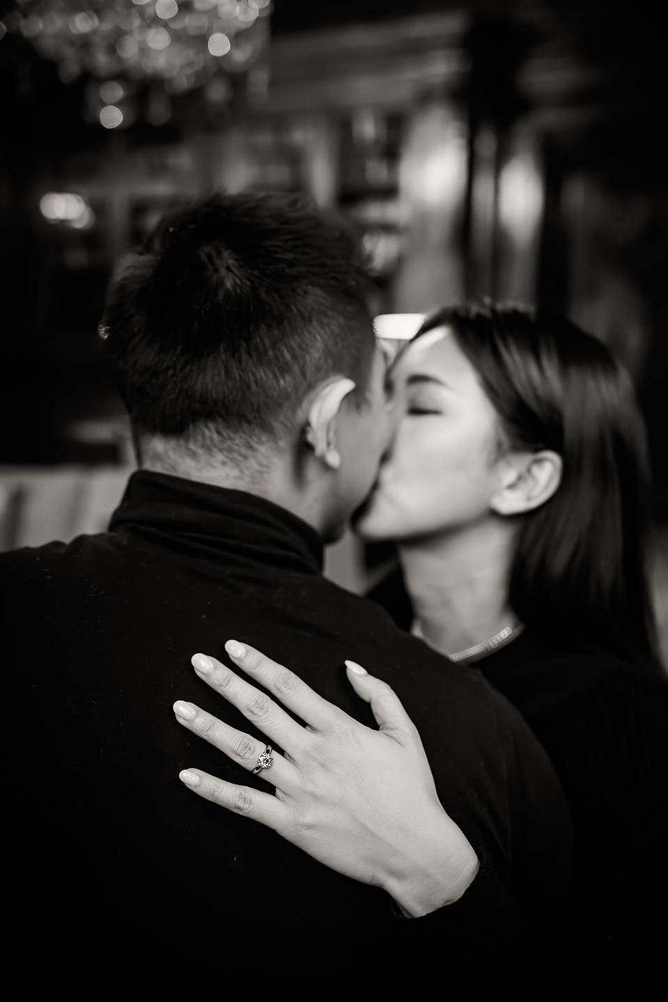 Kiss after the engagement 