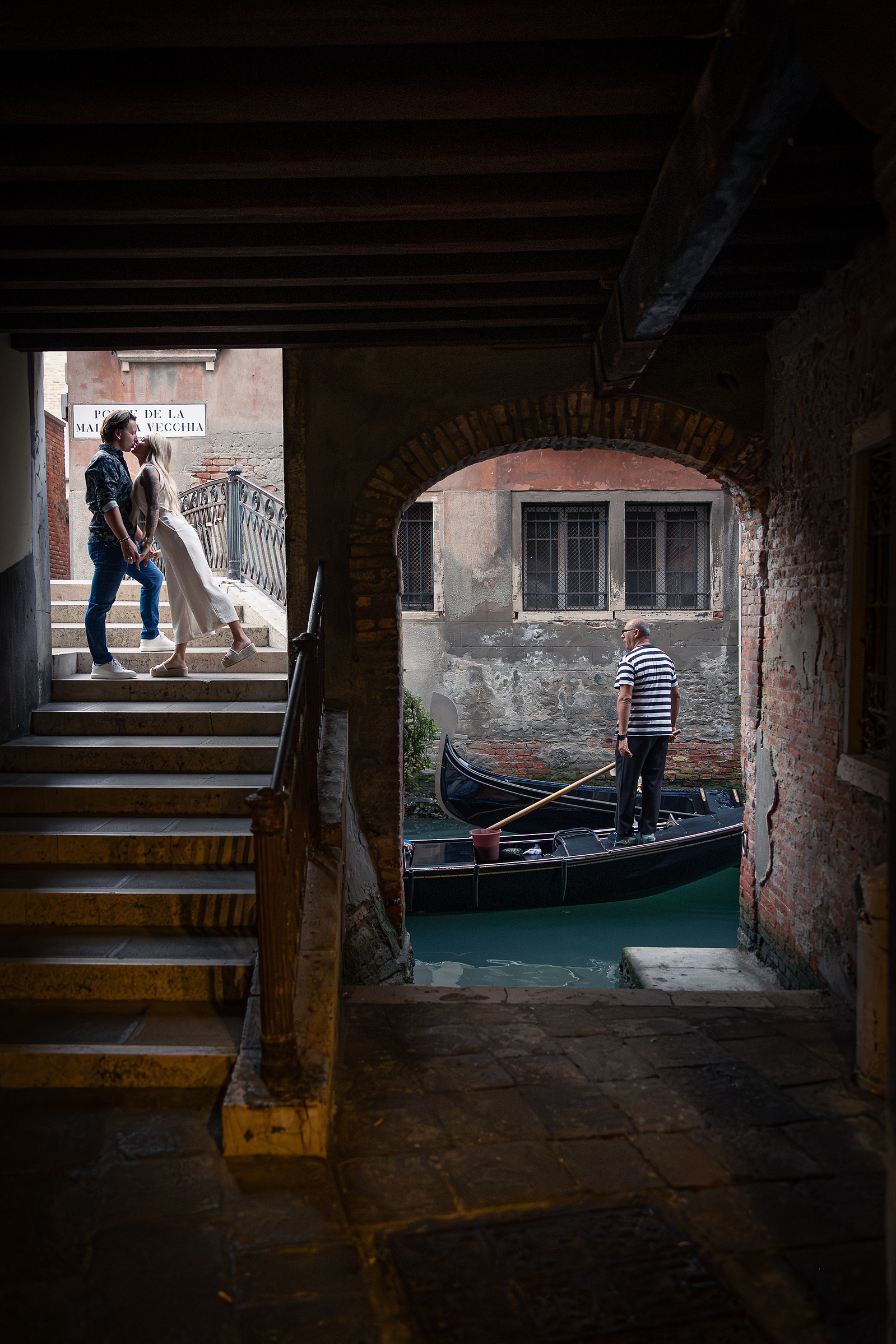 romantic venice with a gondola
