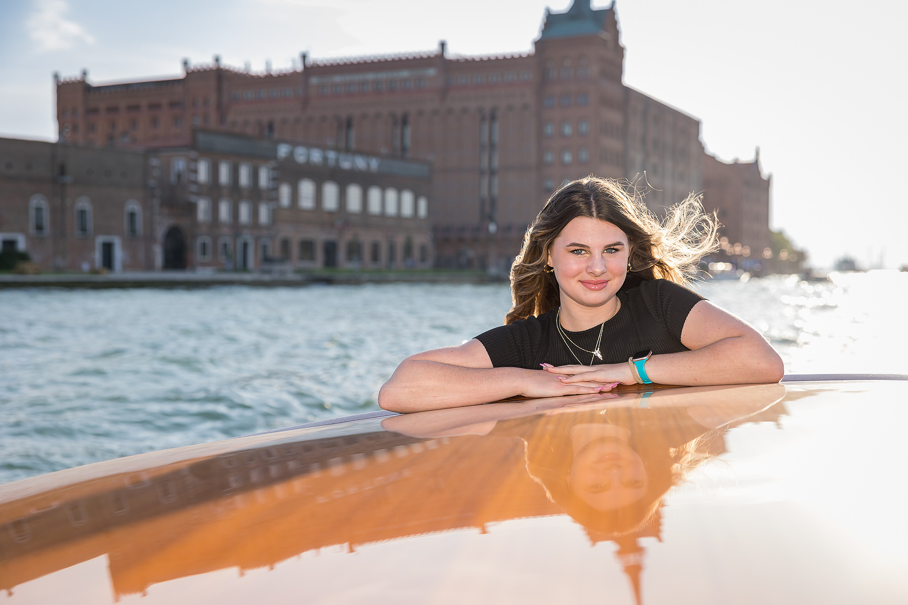 individual portrait on a water taxi