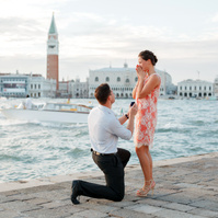 photo of a surprise proposal in Venice on San Giorgio Island