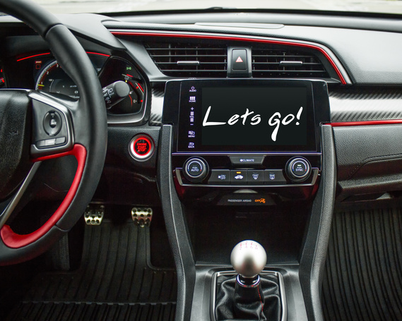 Honda Civic Type R interior, black, lets go