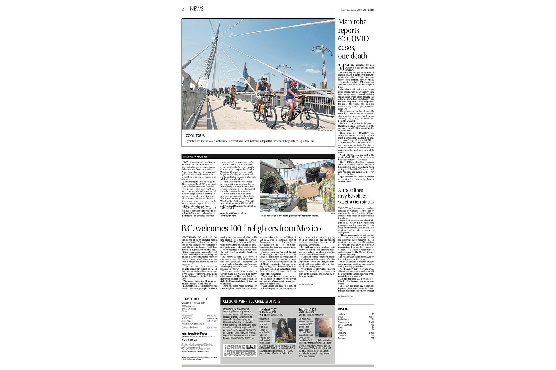 Tour de Glace Winnipeg Free Press Photo. Alex Lupul