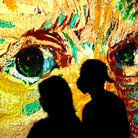 TORONTO, Ont. (11/09/21) - Visitors to Immersive Van Gogh--an audio-visual experience where artworks by Vincent Van Gogh are projected onto walls--are photographed in Toronto, Ont. on Sept. 11, 2021. Photo by Alex Lupul
