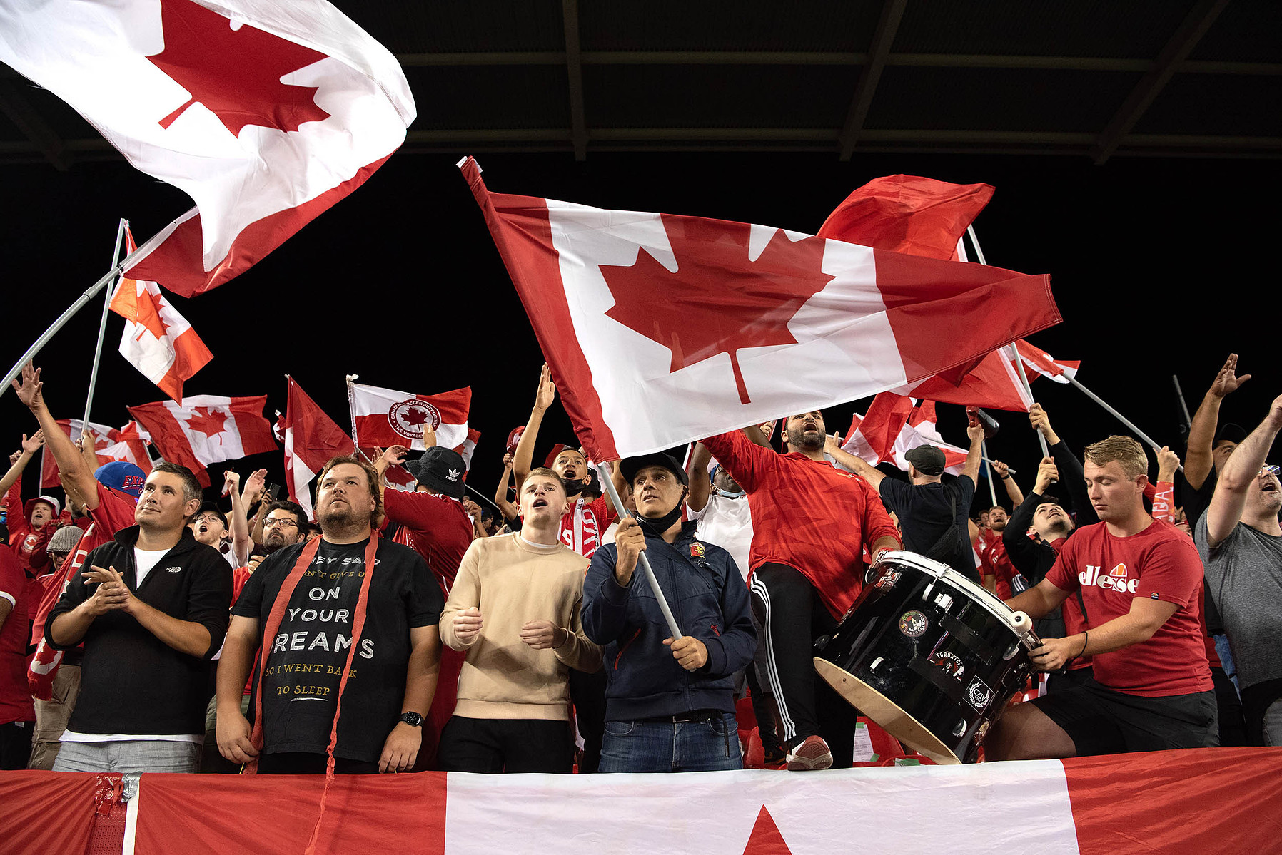 TORONTO, Ont. (08/09/21) - Canada's fans are photographed during a 3-0 victory against El Salvador at BMO Field in Toronto on Sept. 8, 2021. Photo by Alex Lupul