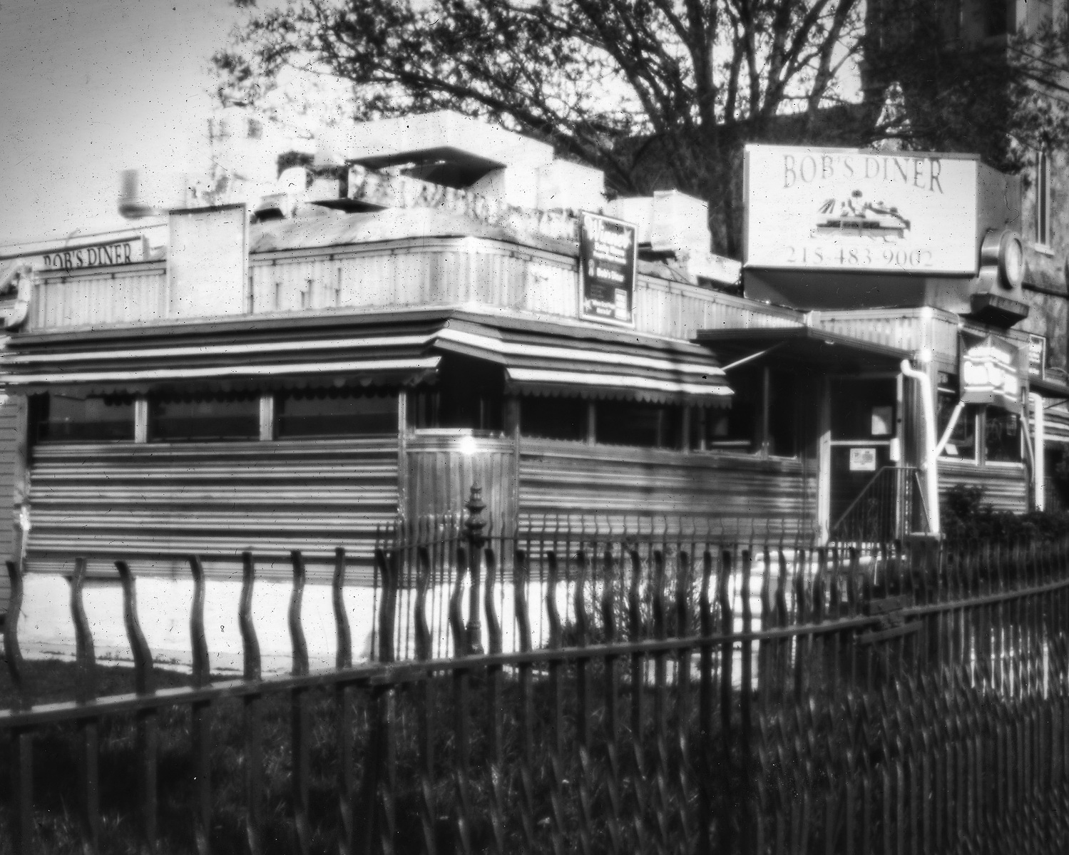 Pinhole photograph of Bob's Diner in the Roxborough section of Philadelphia, Pennsylvania.