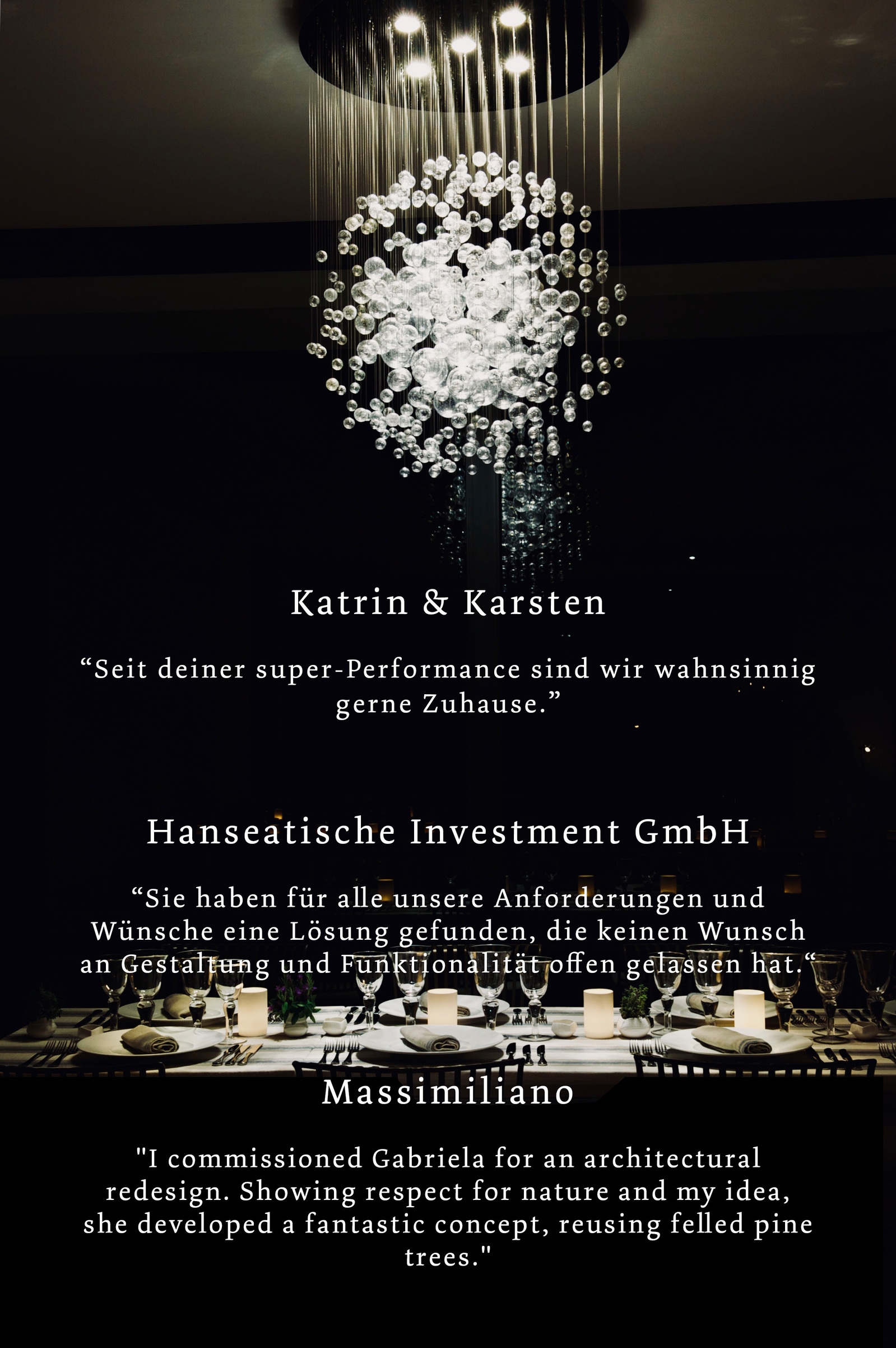 Dinner Ambiente. Der festlich gedeckte Tisch. Kronleuchter von Lasvit. Kundenrezensionen 
