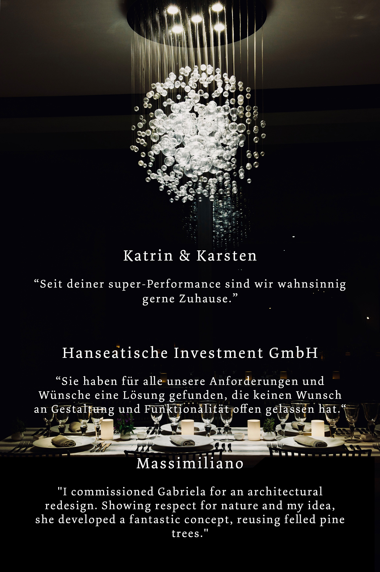 Dinner Ambiente. Der festlich gedeckte Tisch. Kronleuchter von Lasvit. Kundenrezensionen 