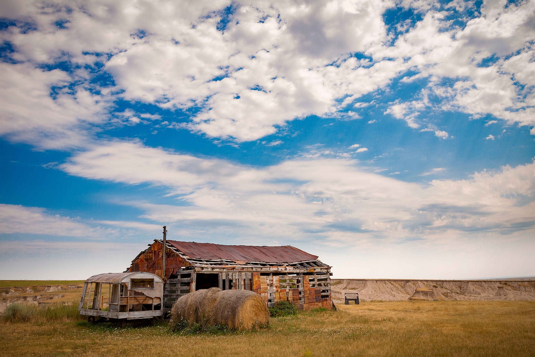 An old abandoned homestead still stands in western Nebraska.