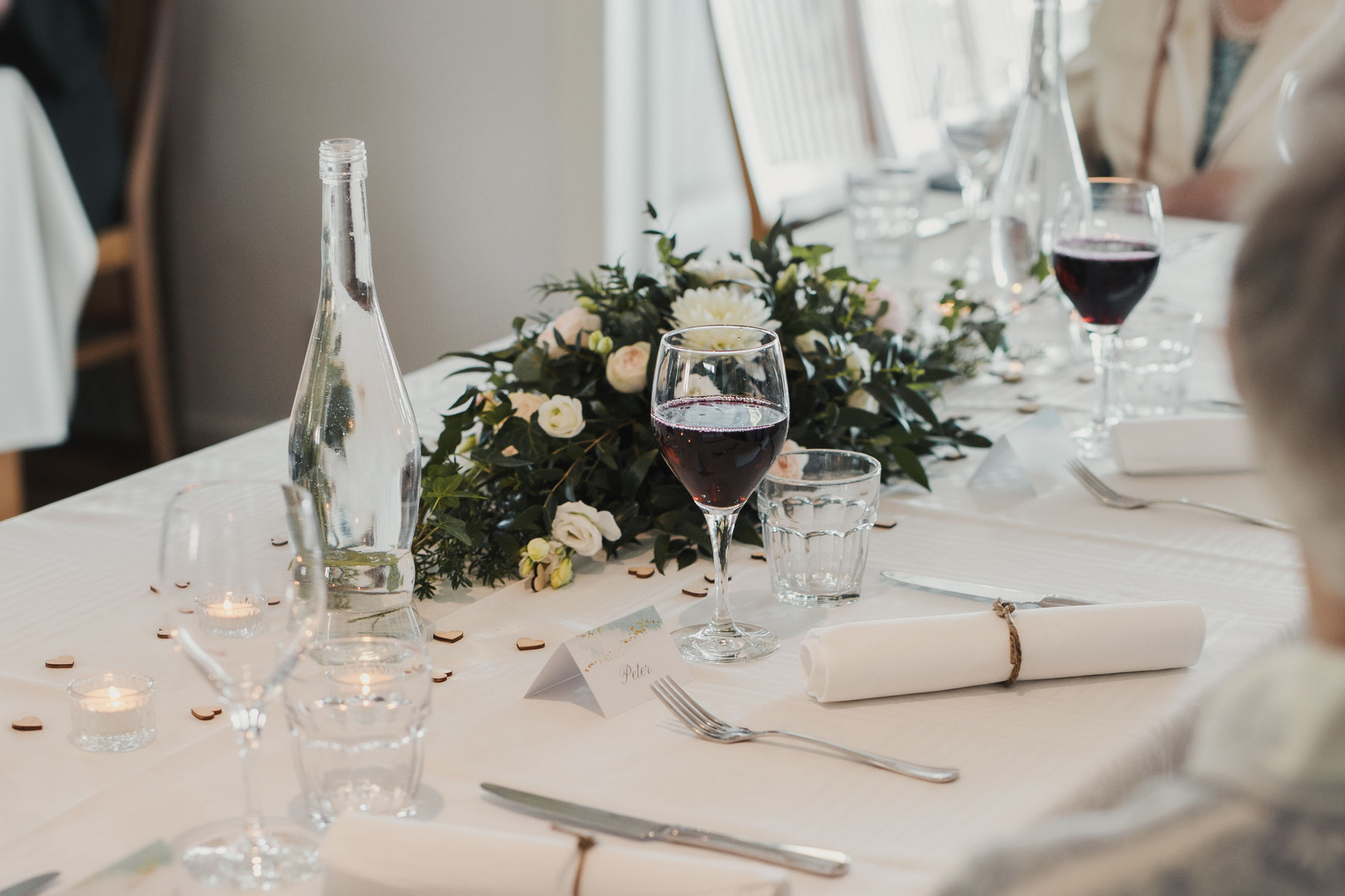 Bröllopsdukning på restaurang Solbrännan på Österskär.