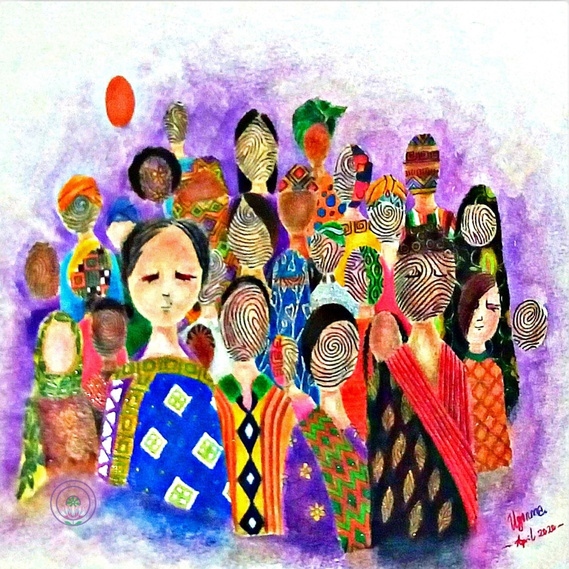 Ugonma Chibuzo
Beauty of the Peoples, 2020, mixed media on watercolor paper