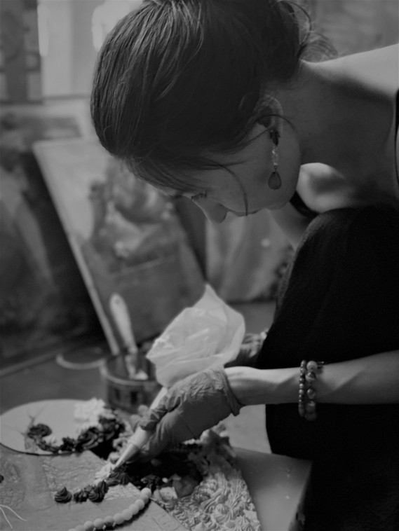 Eleonora Islamova at work in her studio