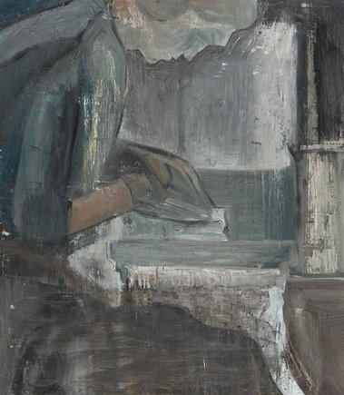 Martyna Benedyka 
Potter's Wheel, oil on wood
The Purposeful Mayonnaise Artist Interview