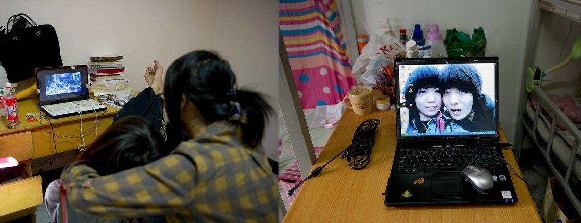 Lei Shuang Mei avec son petit copain, jeune fille chinoise, dans le film documentaire my lucky bird, chine, pekin, elisa haberer