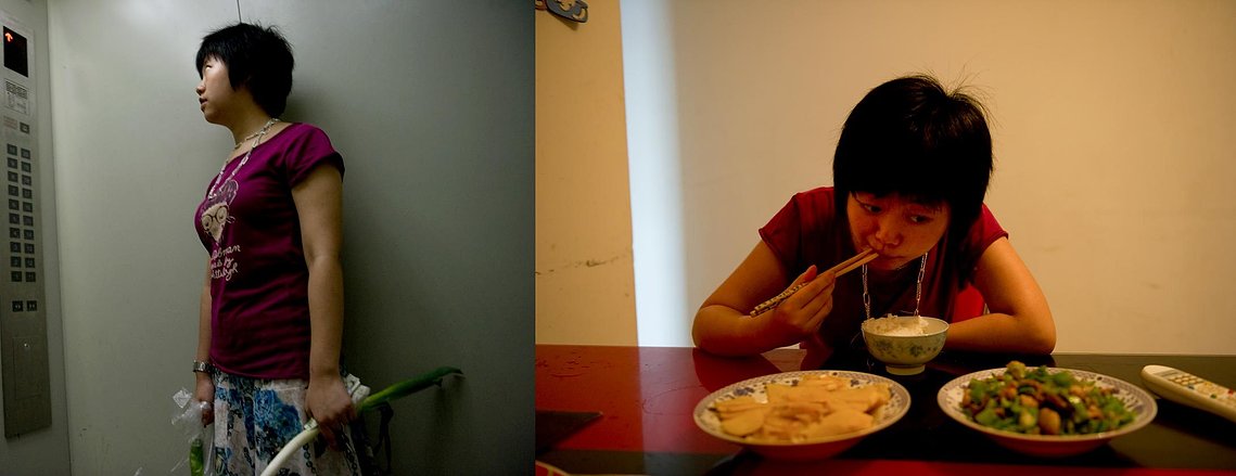 Tang Qi, jeune fille chinoise, chez elle dans le film documentaire my lucky bird, chine, pekin, elisa haberer