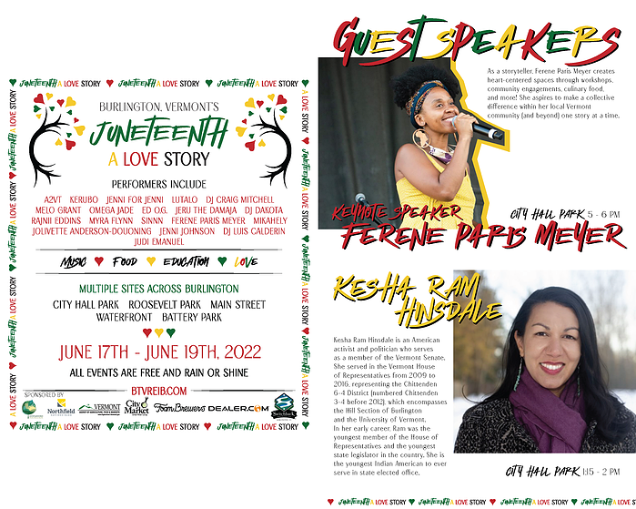 Burlington, Vermont's Juneteenth Celebration Pamphlet
