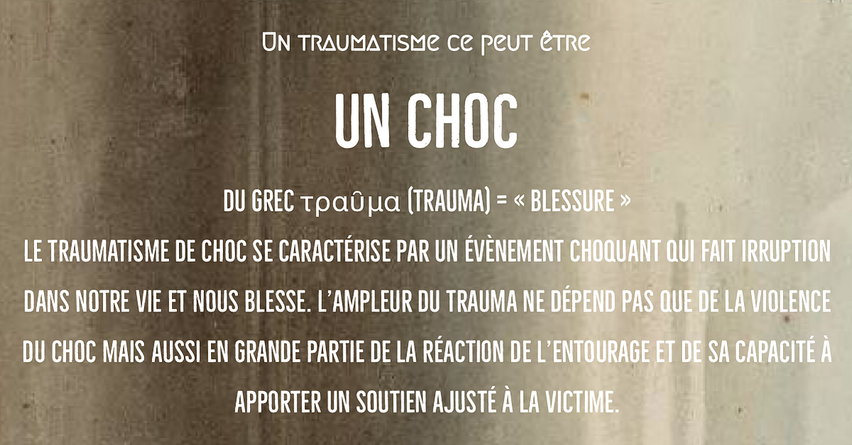 Visuel décrivant ce qu'est un choc. 