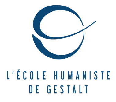 Logo de l'Ecole Humaniste de Gestalt en bleu sur fond blanc
