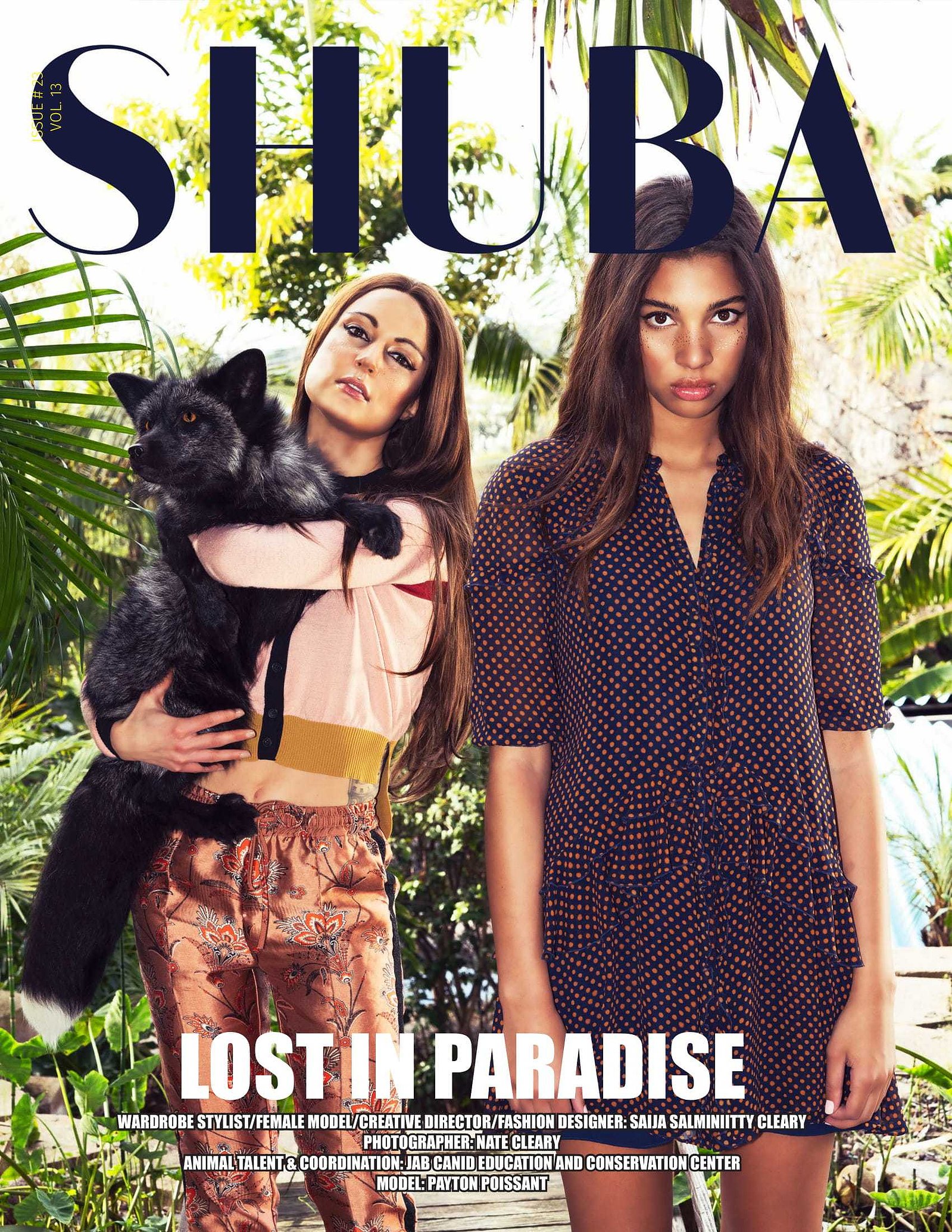 Best models in Glasgow pose with foxes for top Scotland commercial fashion photographer for clothing line in magazine photo shoot - Photography by Nate Cleary