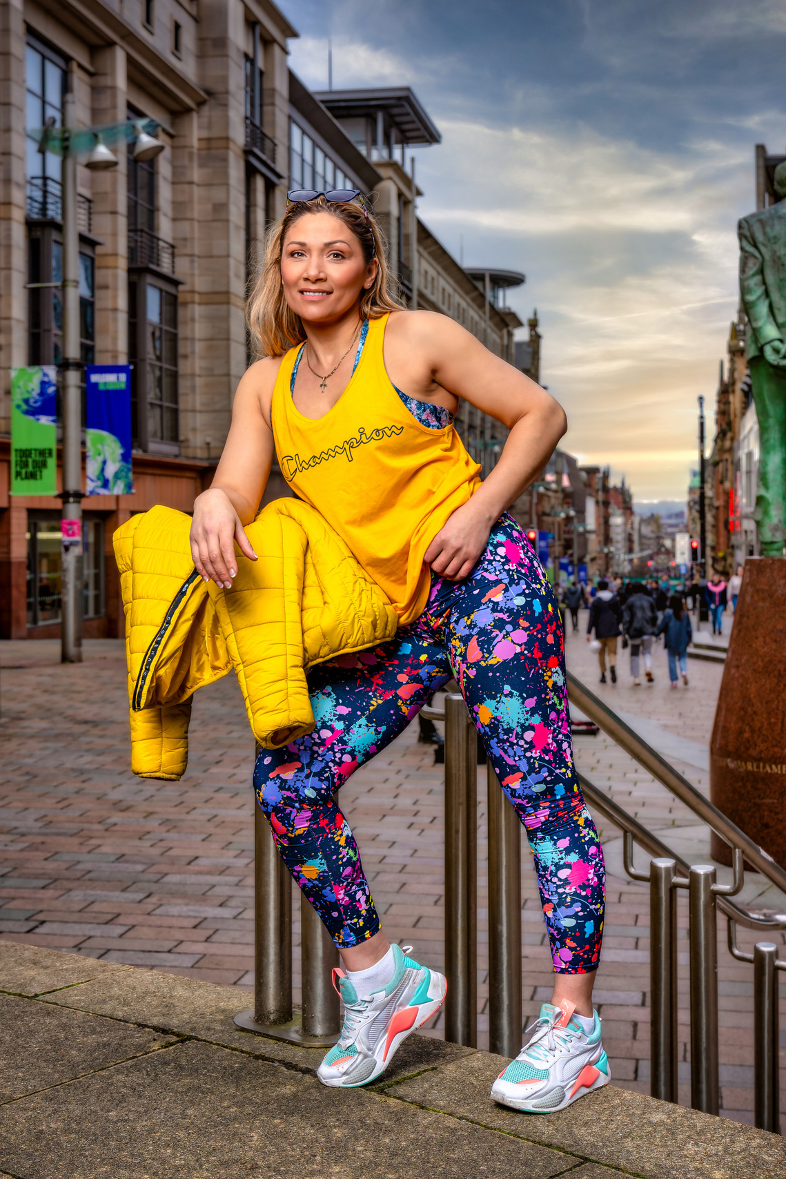 Glasgow Commercial Fashion Designer Clothing Line Funzies Leggings Buchanan Street photoshoot in Scotland- Photography by Nate Cleary