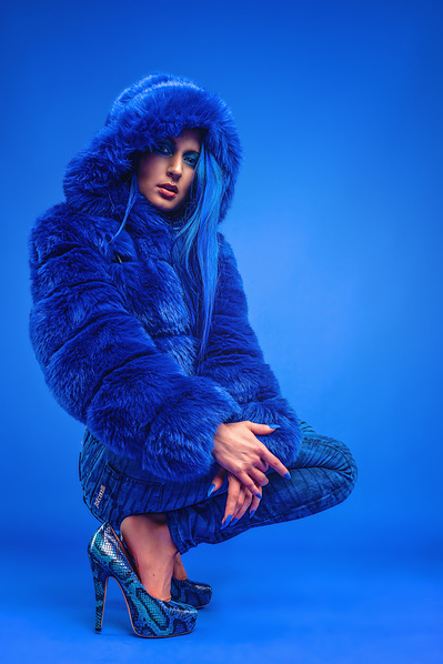 Best model in Glasgow poses for clothing line in a studio for top Scotland commercial photographer in fashion photo shoot - Photography by Nate Cleary