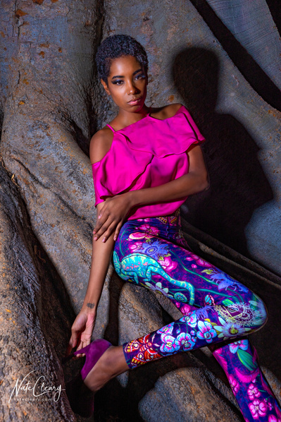 Best model in Glasgow poses for clothing line outdoors for top Scotland fashion photographer in commercial photoshoot - Photography by Nate Cleary