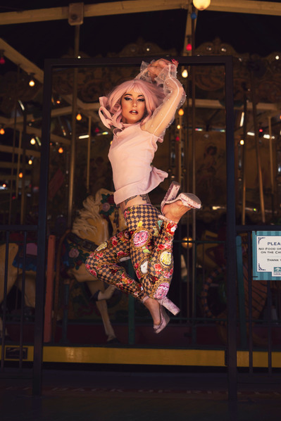 Best model in Scotland poses for creative clothing line outdoors for top Glasgow fashion photographer in commercial photoshoot - Photography by Nate Cleary