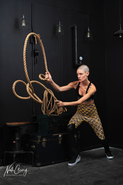 Best Scotland agency model poses for creative clothing brand in studio for Glasgow top fashion photographer at commercial photoshoot - Photography by Nate Cleary