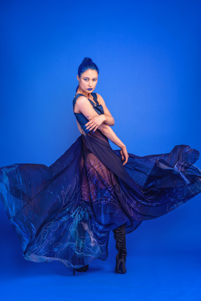 Best model in Glasgow poses for clothing line in a studio for top Scotland commercial photographer in fashion photo shoot - Photography by Nate Cleary