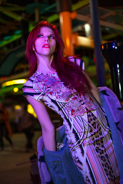 Top model in Scotland poses for clothing line outdoors for best Glasgow fashion photographer in commercial photo shoot - Photography by Nate Cleary