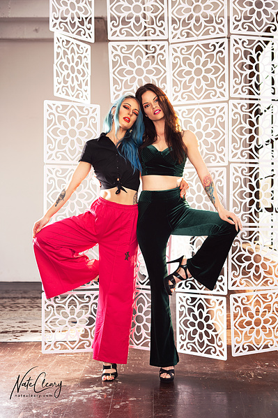 Best model in Scotland poses for creative leggings brand in studio for top fashion photographer in Glasgow at commercial photoshoot - Photography by Nate Cleary