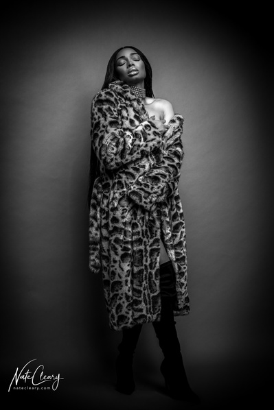 Best model in Scotland poses for clothing line in studio for top Glasgow fashion photographer in commercial photoshoot - Photography by Nate Cleary