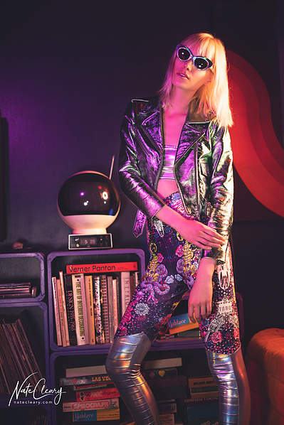 Best agency model in Glasgow poses for creative leggings brand in studio for top Scotland fashion photographer in commercial photoshoot - Photography by Nate Cleary