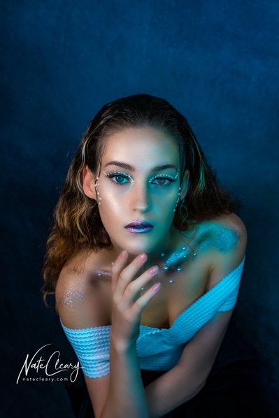 Best model in Glasgow poses for creative clothing brand in studio for top fashion photographer in Scotland at commercial photoshoot - Photography by Nate Cleary