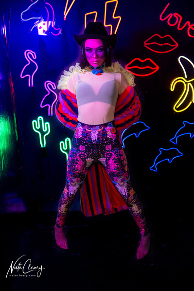 Top Glasgow agency model poses for clothing line in a studio for best Scotland commercial photographer at fashion photoshoot - Photography by Nate Cleary
