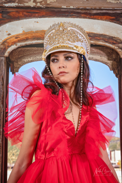 Top agency model in Scotland poses for clothing line in desert for best Glasgow commercial photographer in fashion photo shoot - Photography by Nate Cleary